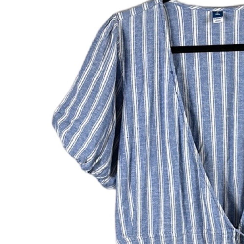 Old Navy Blue and White Striped Wrap Dress. Size XL Tall - Picture 6 of 8